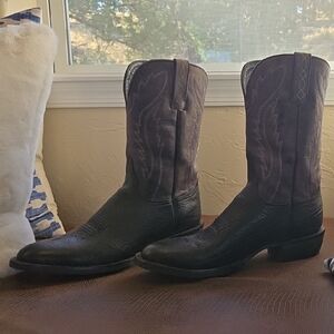 Black Leather Cowboy Boots